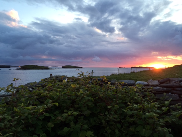 Sunset and garden at North Booth